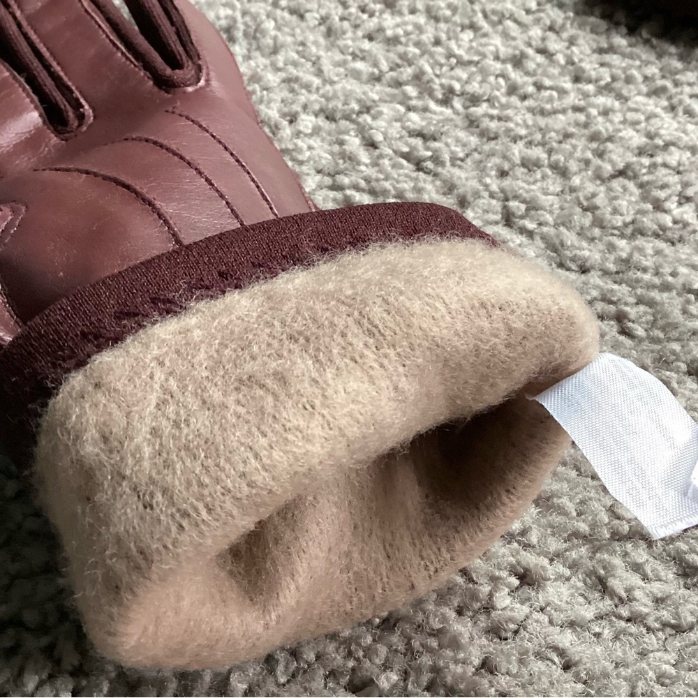 Vintage NOS Womens/Ladies OSFA Driving Gloves Burgundy w Thermal Insulation New! - Picture 7 of 10